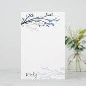 Blau blüht Briefpapier (Stehend Vorderseite)