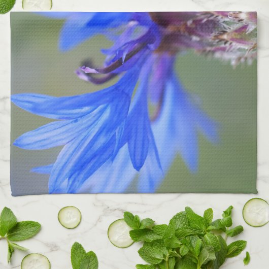 Blau blüht geschirrtuch (Gefaltet)