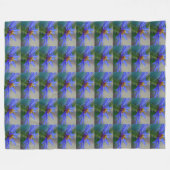 Blau blüht Wiesenfeldgarten-Blumenblattreben Fleecedecke (Vorderseite (Horizontal))