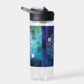 blau, Blume des Lebens, geometrisch heilig, mandal Trinkflasche (Rechts)