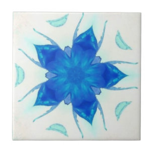 Blau-Blume türkis Aquamarine geometrisch Fliese