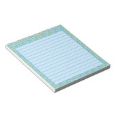 Blau blumig notizblock (angewinkelt)