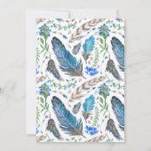 Blau Boho Aztec Wasserfarbe | Danke (Rückseite)