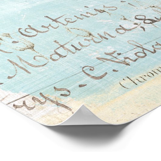 Blau botanisch poster (Ecke)