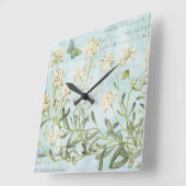 Blau botanisch quadratische wanduhr (Winkel)