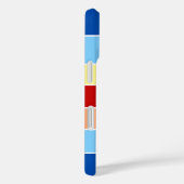 Blau-braun-gelbe Streifen Monogram-Mat Case-Mate iPhone Hülle (Rückseite / Rechts)