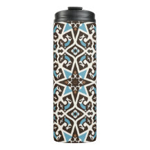 Blau-braun-geometrische Thermal-Tumbler