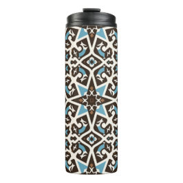 Blau-braun-geometrische Thermal-Tumbler Thermosbecher