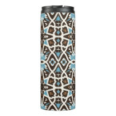 Blau-braun-geometrische Thermal-Tumbler Thermosbecher (Rückseite)