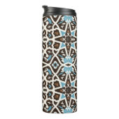 Blau-braun-geometrische Thermal-Tumbler Thermosbecher (Nach rechts gedreht)