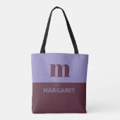 blau & braun individuelle Anfangsbuchstaben Name m Tasche (Rückseite)
