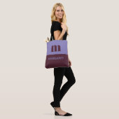 blau & braun individuelle Anfangsbuchstaben Name m Tasche (Am Model)