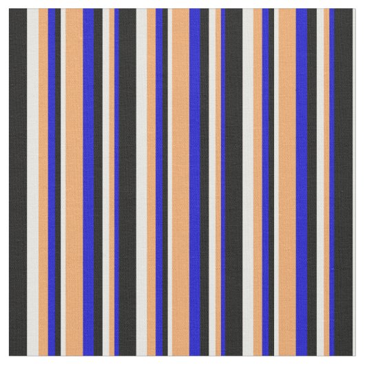 Blau, braun, Minzcreme und schwarzes Muster Stoff (Nahaufnahme)