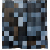 blau, braun, Stoff, Textilien, Design, kariert, Duschvorhang (Vorderseite)