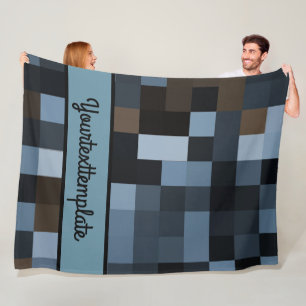 blau, braun, Stoff, Textilien, Design, kariert, Fleecedecke