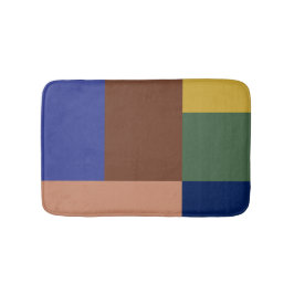 Blau-braun-Tan-Gelb-Farbblock drucken Badematte