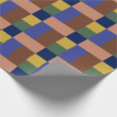 Blau-braun-Tan-Gelb-Farbblock drucken Geschenkpapier (Ecke)