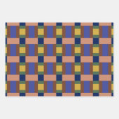 Blau-braun-Tan-Gelb-Farbblock drucken Geschenkpapier Set (Vorderseite 3)