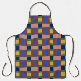 Blau-braun-Tan-Gelb-Farbblock drucken Schürze