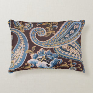 Blau Braun Vintage Paisley Neu Dekokissen