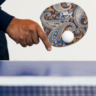Blau Braun Vintage Paisley Neu Tischtennis Schläger