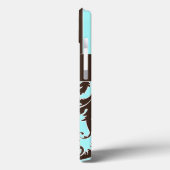 Blau, braun, weiß gestreifte Damaske-iPad Air Hüll Case-Mate iPhone Hülle (Rückseite / Links)