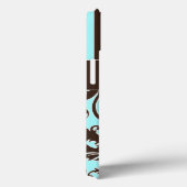 Blau, braun, weiß gestreifte Damaske-iPad Air Hüll Case-Mate iPhone Hülle (Rückseite / Rechts)