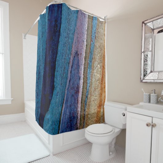 Blau-braune Lackoberfläche Duschvorhang (Beispiel)