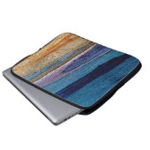 Blau-braune Lackoberfläche Laptopschutzhülle (Vorne Knopf)