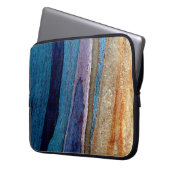 Blau-braune Lackoberfläche Laptopschutzhülle (Vorderseite Links)