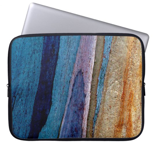 Blau-braune Lackoberfläche Laptopschutzhülle (Vorderseite)