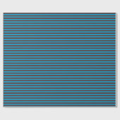 Blau - braune Streifen Geschenkpapier (Flach)