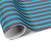 Blau - braune Streifen Geschenkpapier (Rolleneckpunkt)