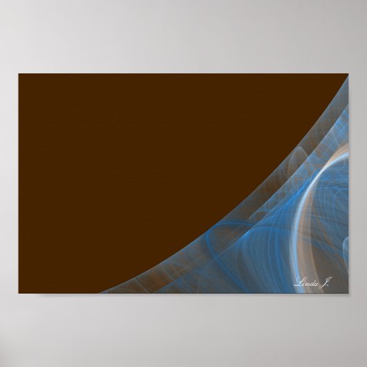 Blau-braunes Fraktal - Leinwand an der Grenze oder Poster (Vorne)