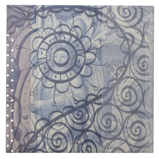 Blau-braunes Grau mit dem Stil eines "Engel Indust Fliese (Vorderseite)