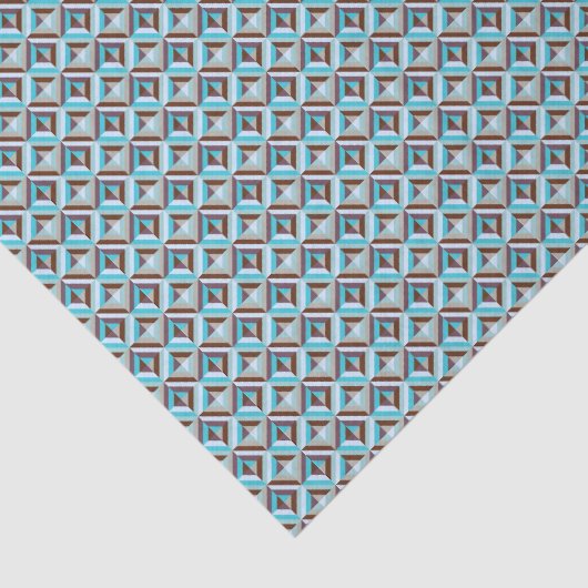 Blau-braunes Muster - Quilt-Muster Seidenpapier (Detail)