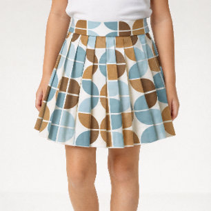 Blau-braunes Retro-Viertel-Muster Stoff