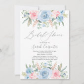 Blau-Brautparty Einladung (Vorderseite)