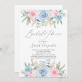 Blau-Brautparty Einladung (Vorne/Hinten)