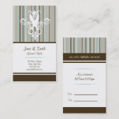 Blau/Brown-Streifen-Scheren Terminkarte (Vorne/Hinten)