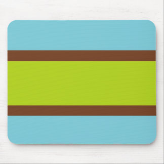 Blau, Brown u. Limones grünes gestreiftes Mousepad