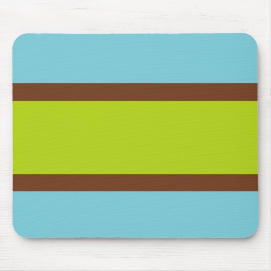 Blau, Brown u. Limones grünes gestreiftes Mousepad (Vorne)