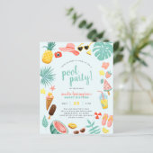 Blau | Budget Ananas Tropical Pool Party (Stehend Vorderseite)