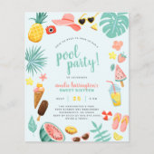 Blau | Budget Ananas Tropical Pool Party (Vorderseite)