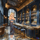 Blau & Burgund Denim Patchwork Benutzerdefinierter Capri Leggings