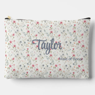 Blau + Burgund Romantisches Brautparty Zubehörtasche