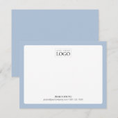 Blau | Business Note Card für einfache Farblogos Mitteilungskarte (Vorne/Hinten)