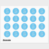 Blau | Business QR Code Scannable Runder Aufkleber (Blatt)
