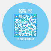 Blau | Business QR Code Scannable Runder Aufkleber (Vorderseite)