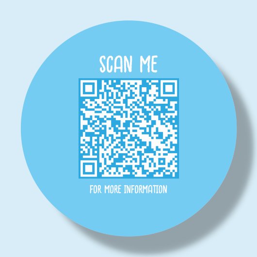 Blau | Business QR Code Scannable Runder Aufkleber